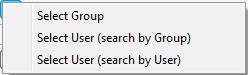 GroupUser button drop down