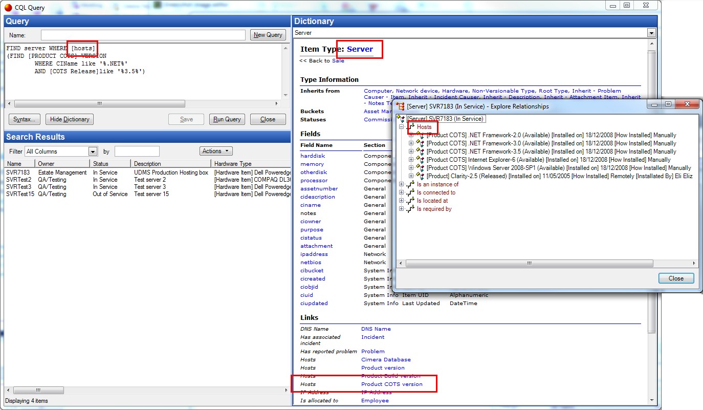 CQL Syntax Find Link