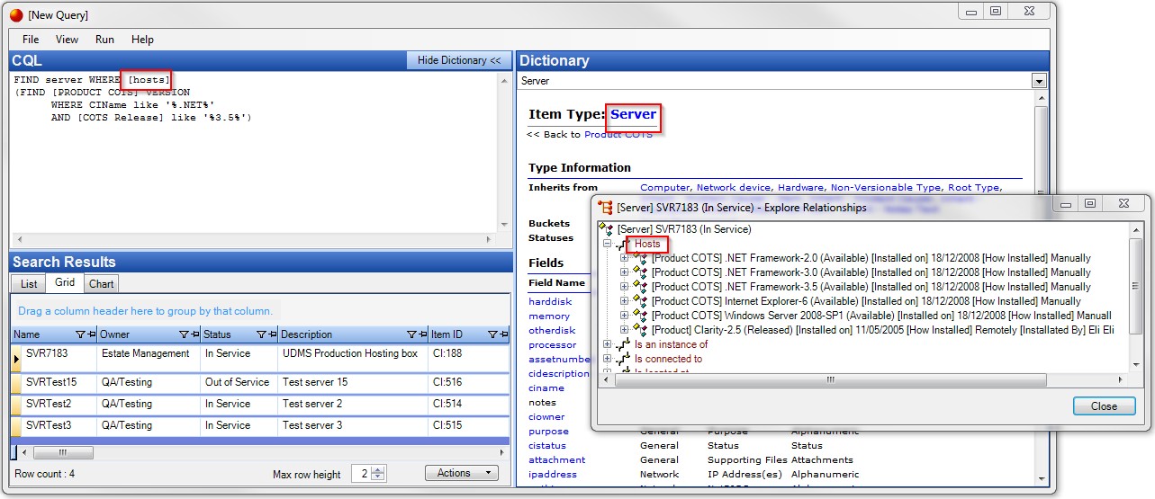 CQL Syntax Find Link